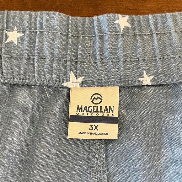 Magellan Outdoors Women's Chambray Shorty Americana Stars Shorts Plus Size 3X - Picture 7 of 11